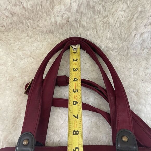 Travelon Anti-Theft Tailored Burgundy Nylon Satchel removable shoulder strap - Picture 7 of 13